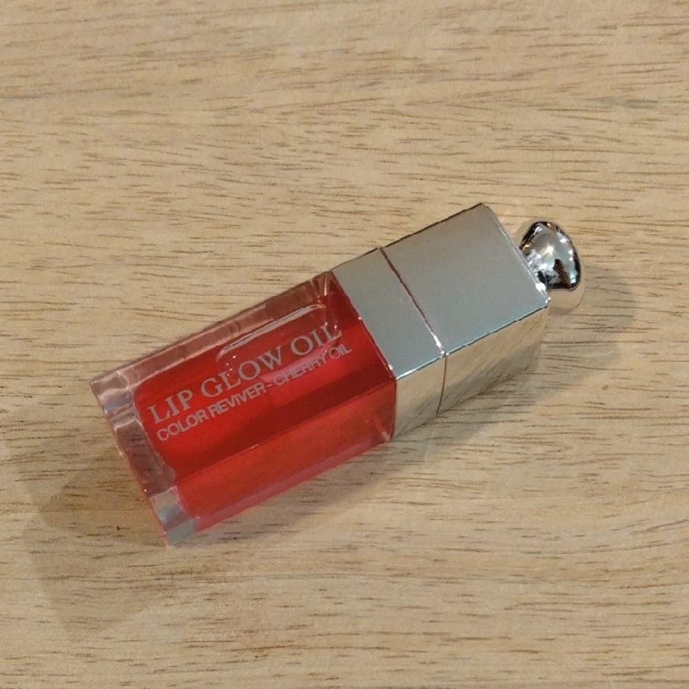 Dior Lip Glow Oil in Vibrant Red with Silver Cap